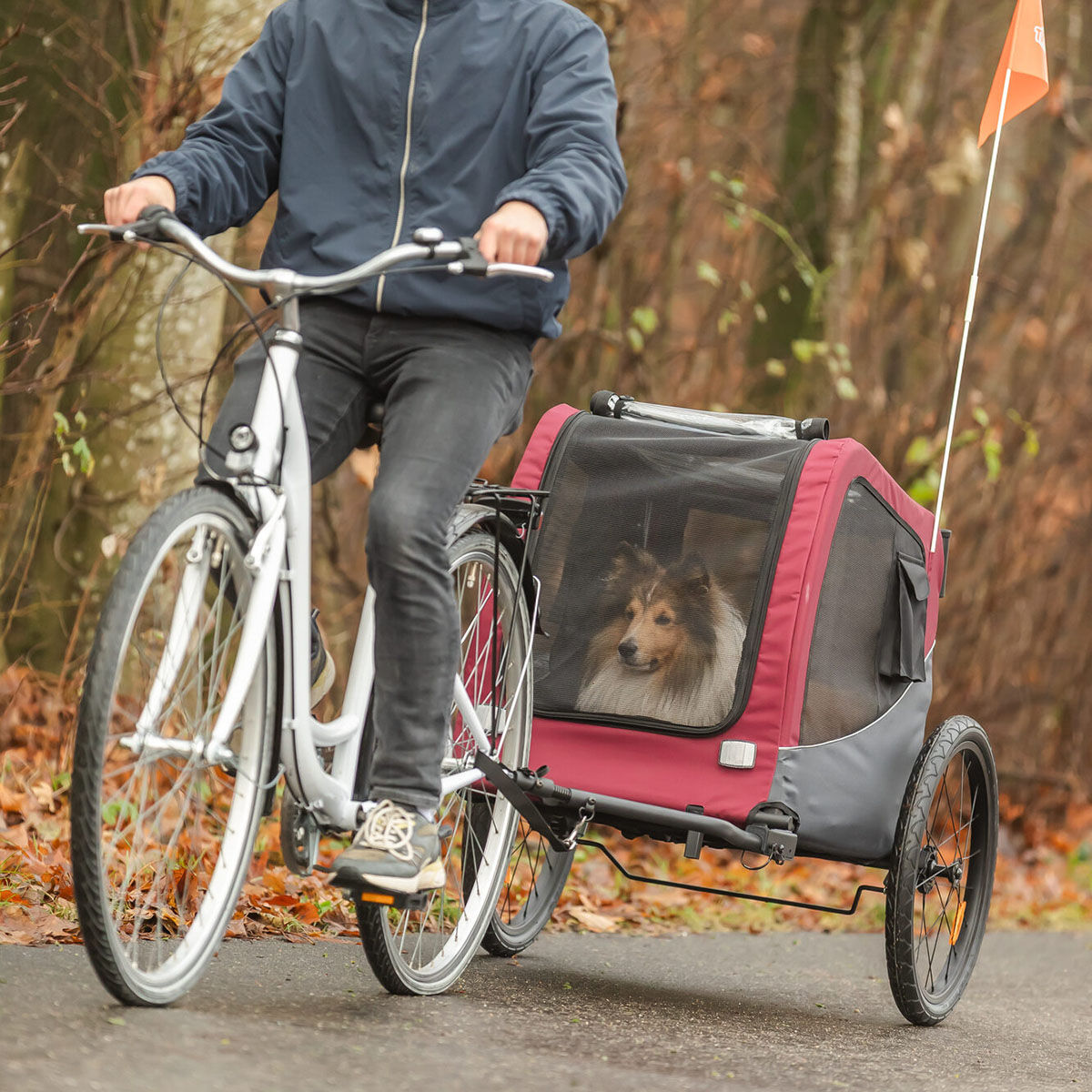 Trixie Cykelvagn  svart/röd 